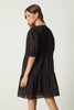 Margaret Embroidered Cotton Dress- Black