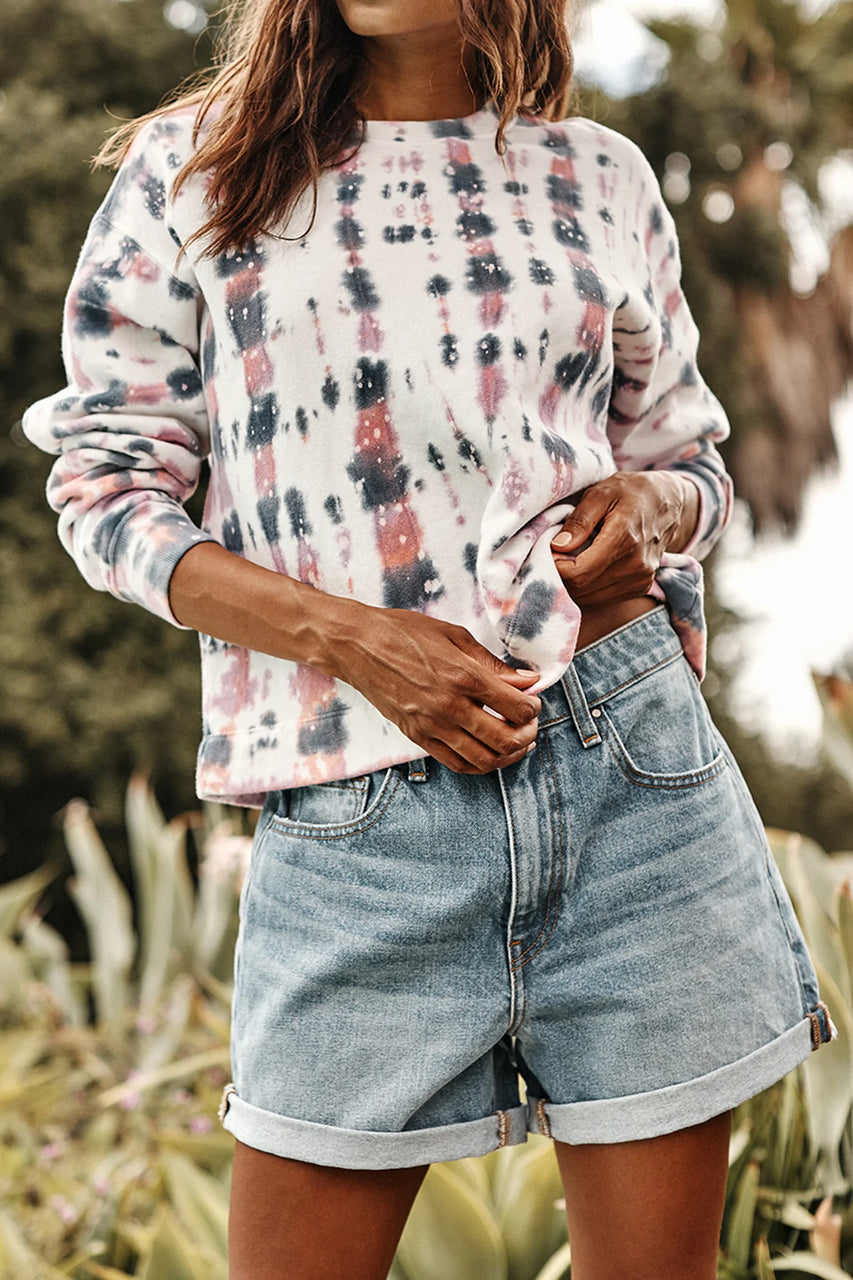 Jody Tie Dye Fleece Pullover - Twilight