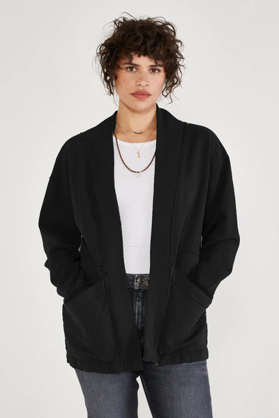 Mattia Mixed Media Jacket- Black Beauty