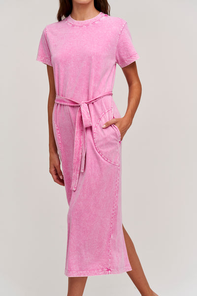 GABBY MINERAL WASH DRESS - Pink