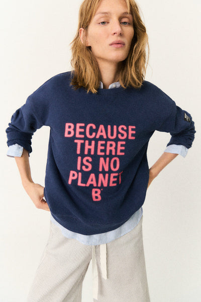 New Because Sweatshirt Woman - Blue Indigo