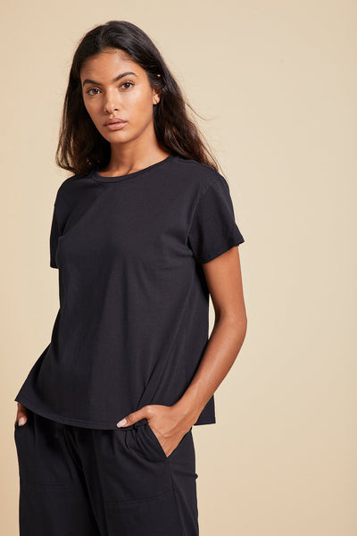 Jersey Crew Tee-Black