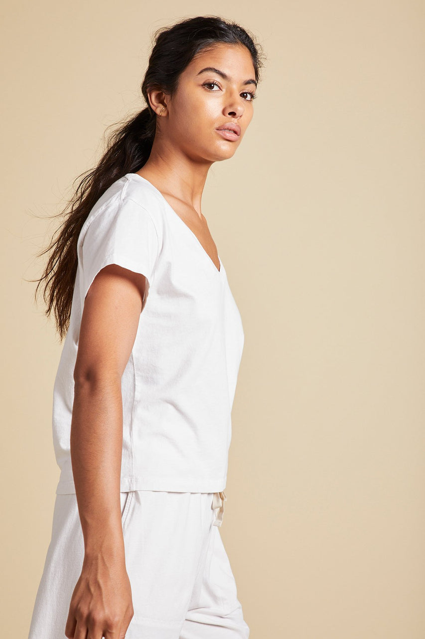 Jersey Vneck Tee-Beach