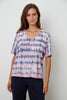 Tristine Tie Dye Cotton Vneck Tee - Twilight