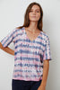 Tristine Tie Dye Cotton Vneck Tee - Twilight