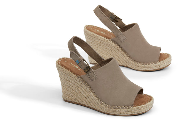 Suede Women's Monica Wedges - Desert Taupe
