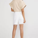 Skylar Cut-off Short - Vintage White