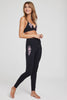 Embroidered High Waist Leggings - Black