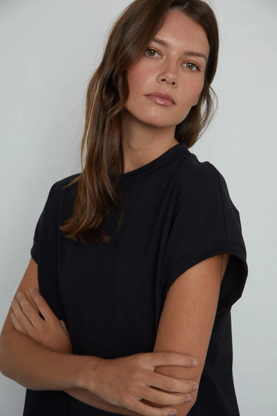Wrenley Mock Neck Top- Black