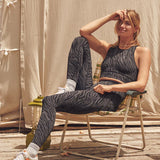 Love Sculpt Jaquard Leggings- Black Jacquard